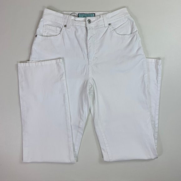 Charter Club High waisted straight leg white jeans - Picture 1 of 6